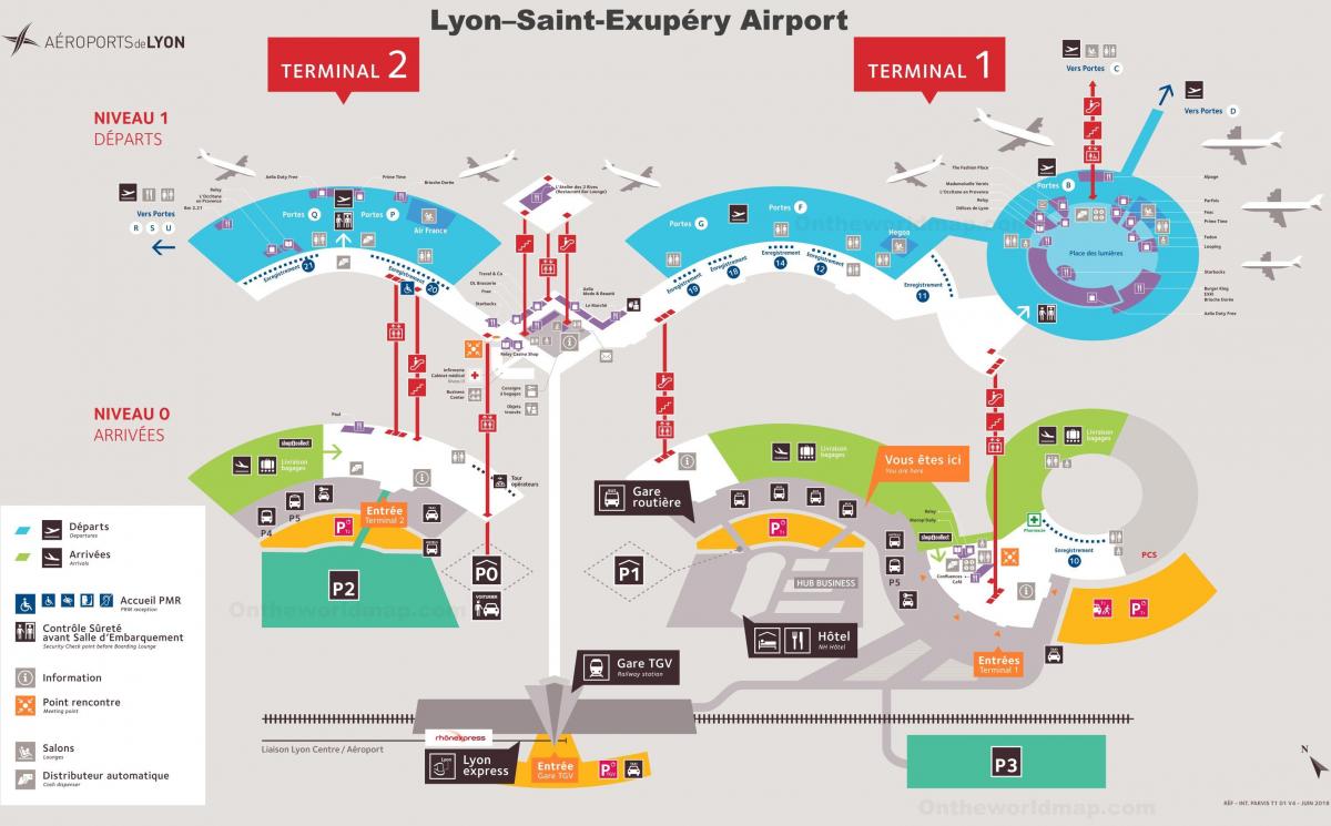 Lyon airport terminal map
