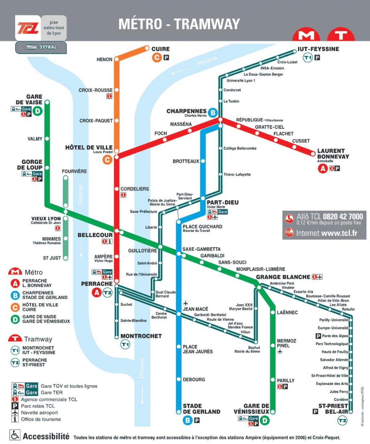 Lyon metro stations map