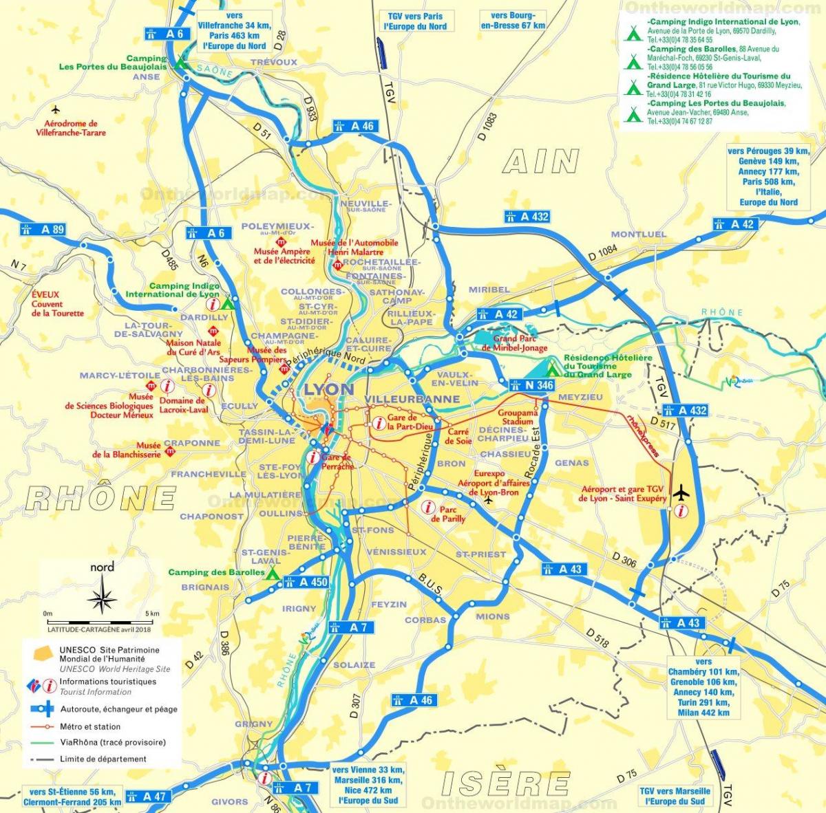 Lyon roads map