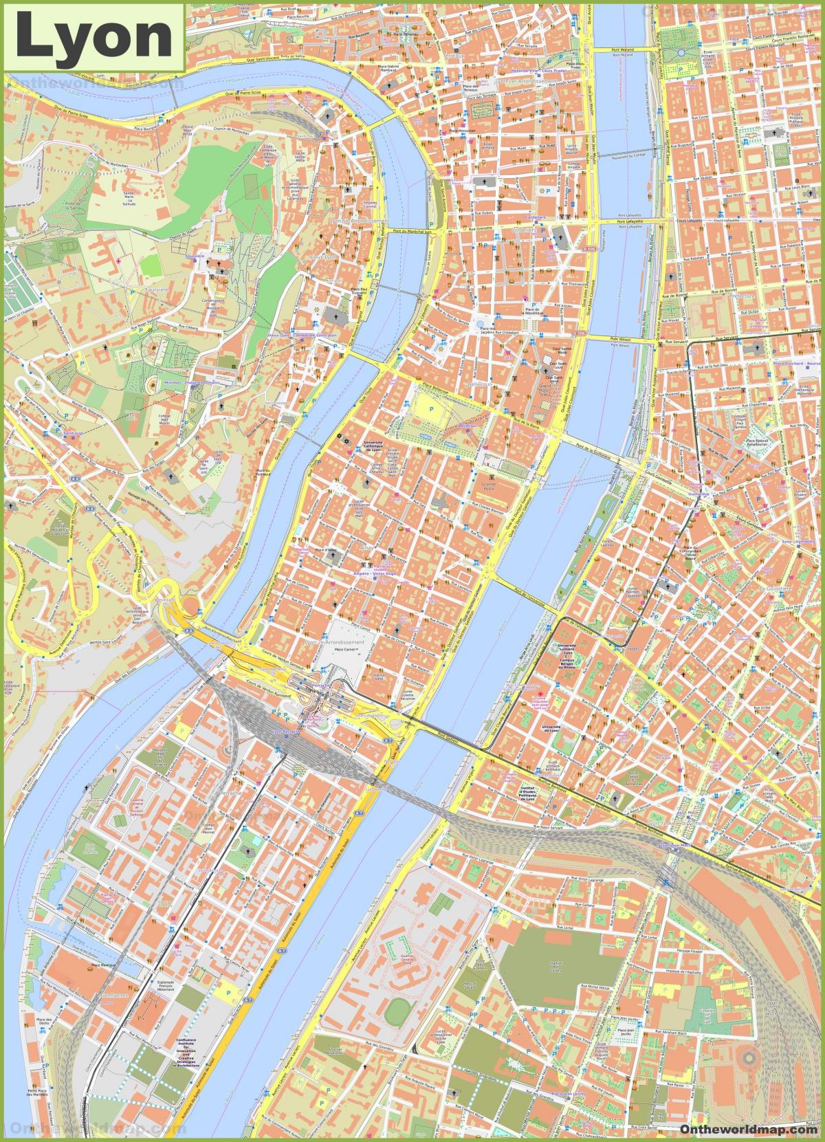 Lyon streets map
