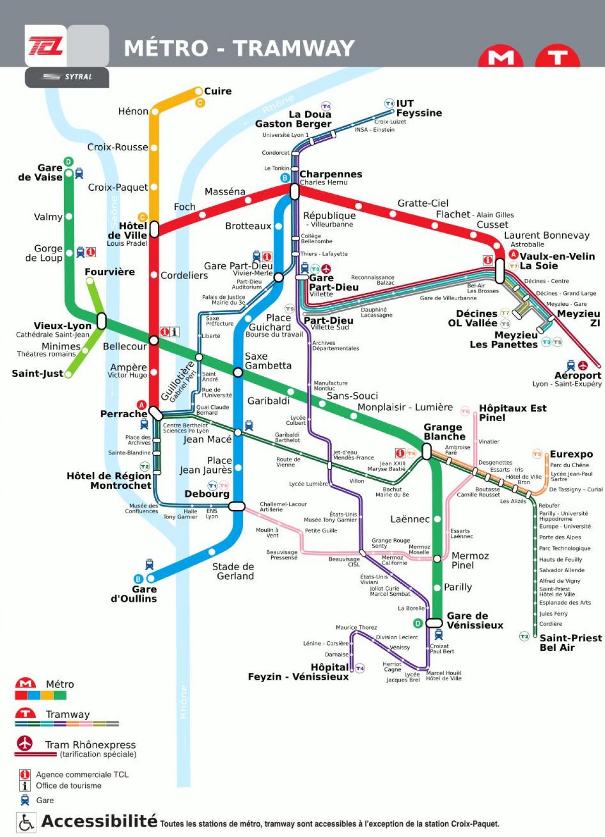 Lyon subway station map
