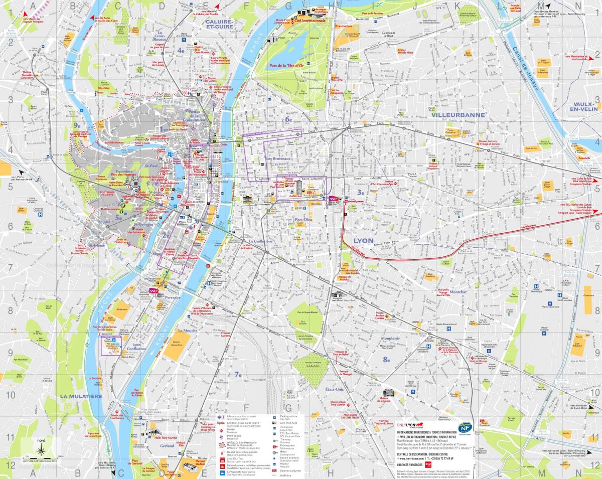 Lyon sightseeing map