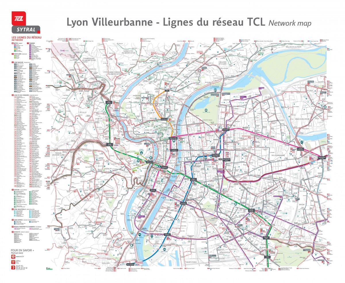 Lyon transportation map