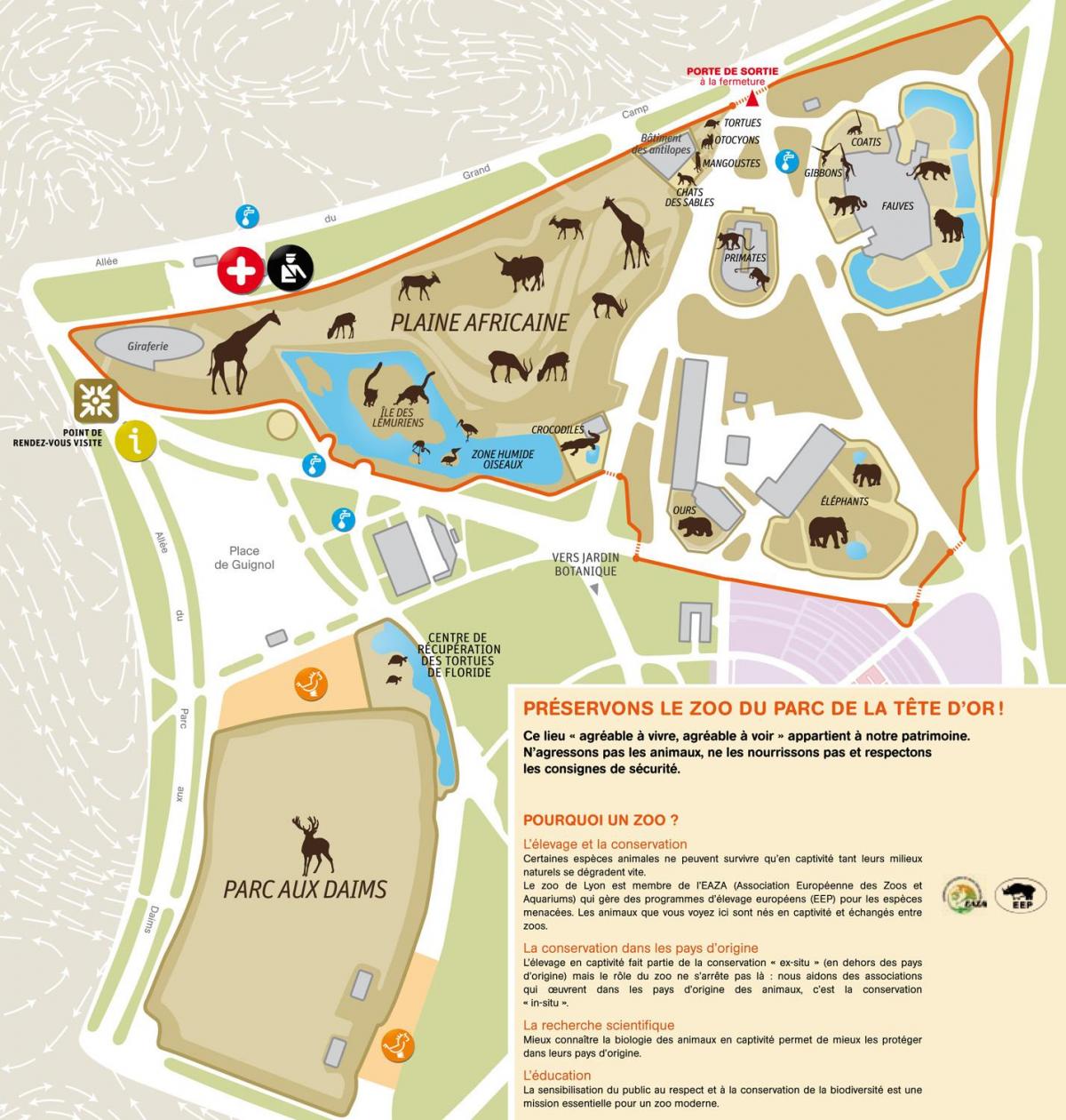 Lyon zoo park map